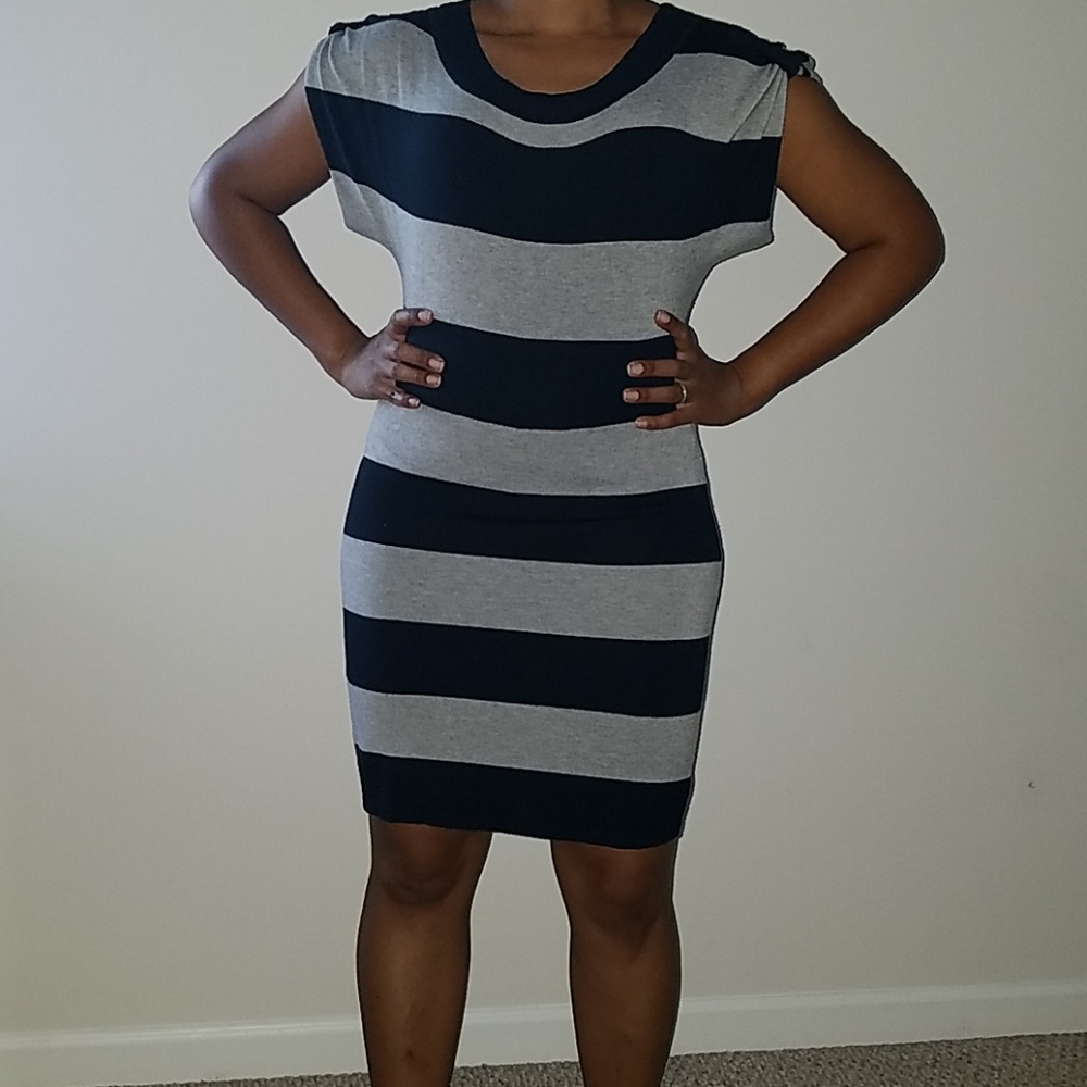 Banana Republic Grey and Navy Sweater Dress